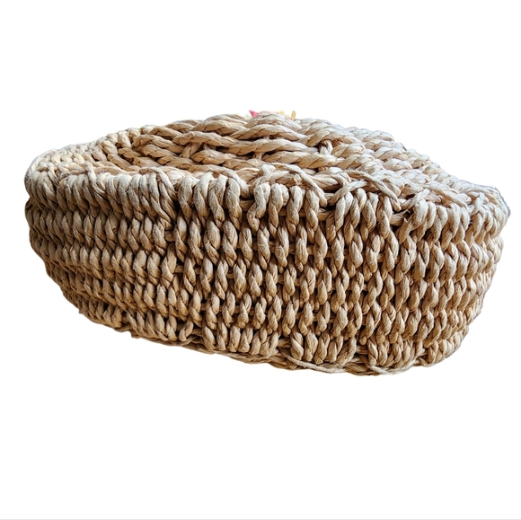 Rattan Straw Tassel Crossbody Handbag - Picture 4 of 7